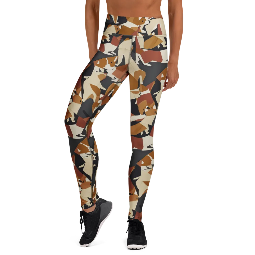 Rustic Paws on Yoga Leggings — Front