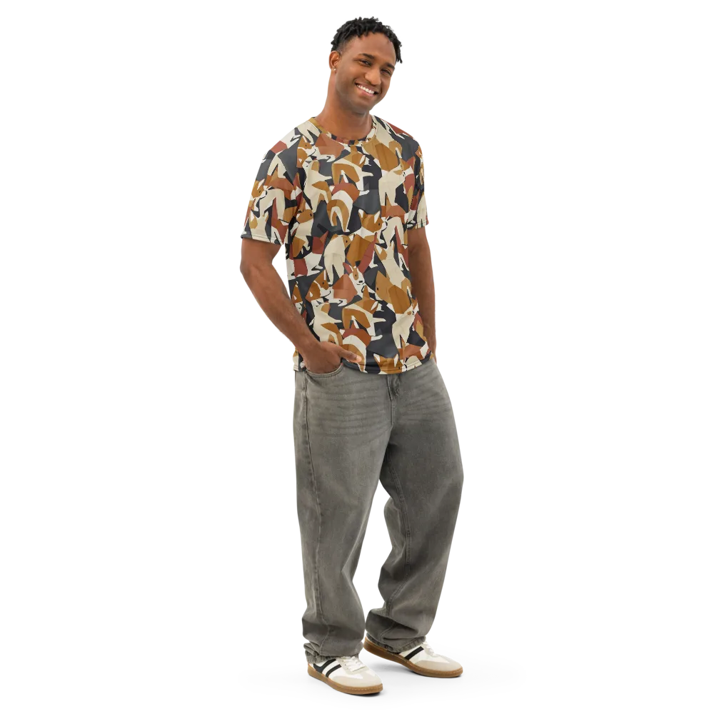 Rustic Paws on Men's Cotton Crew Neck T-Shirt — Right Front