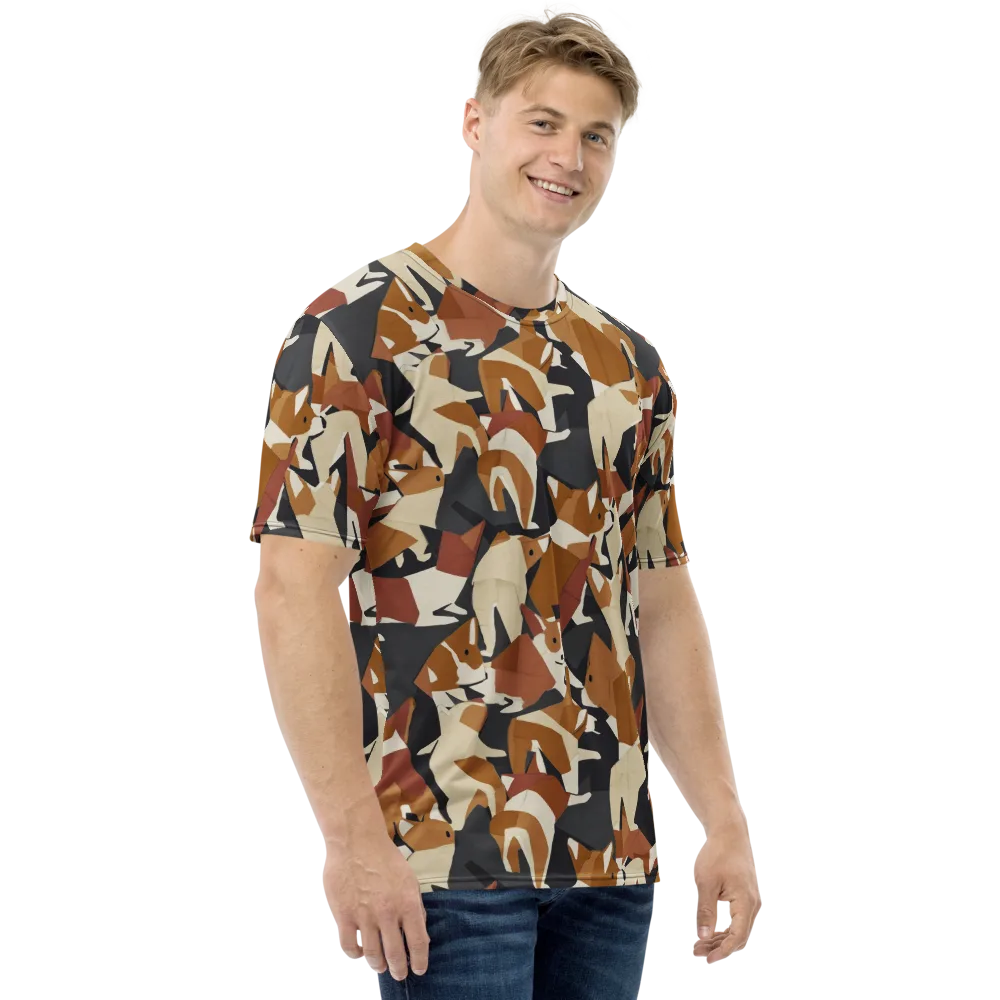 Rustic Paws on Men's Crew Neck T-Shirt — Right