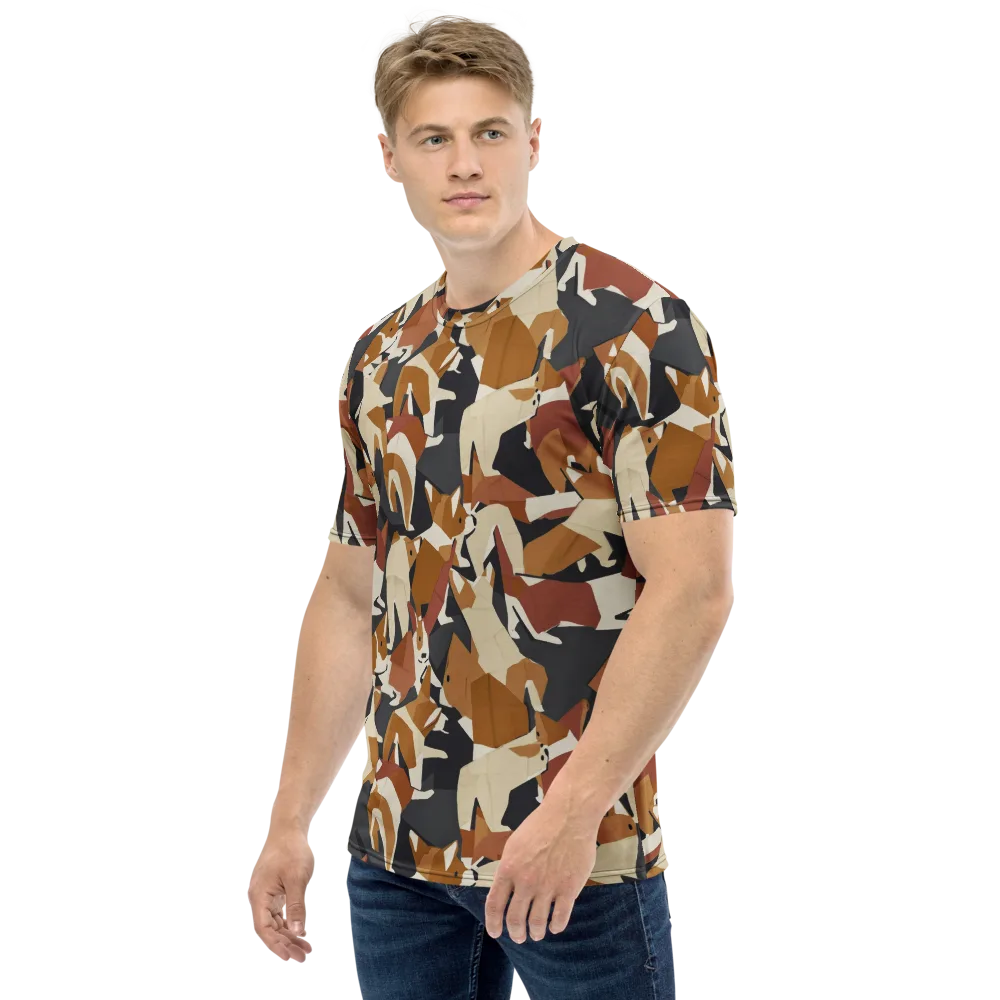 Rustic Paws on Men's Crew Neck T-Shirt — Left