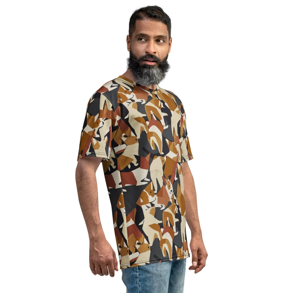 Rustic Paws on Men's Crew Neck T-Shirt — Right
