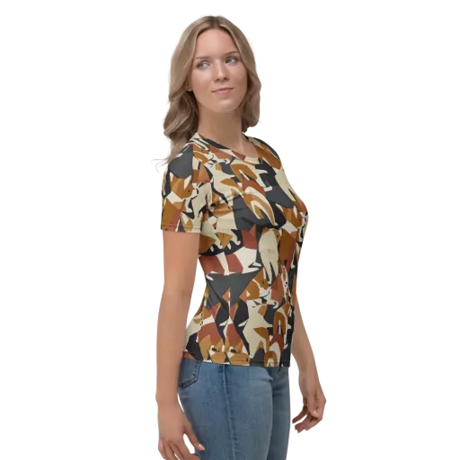 Rustic Paws on a Women's Crew Neck T-Shirt