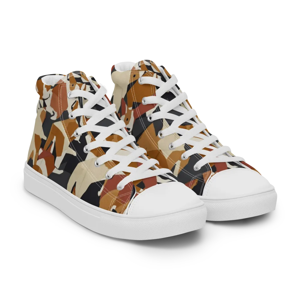 Rustic Paws on Women's High Top Canvas Shoes — Right Front