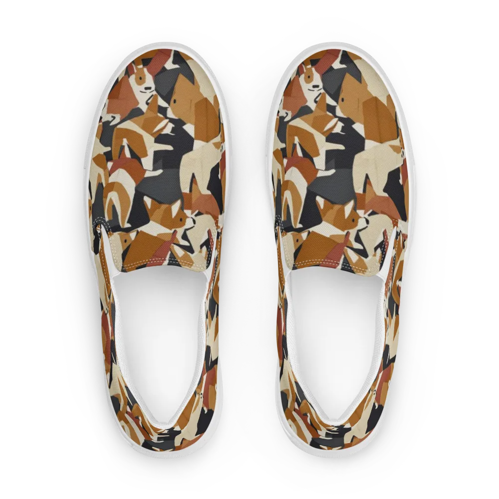Rustic Paws on Men's Slip-On Canvas Shoes — Front