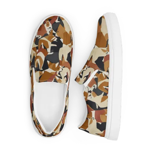 Rustic Paws on a Men's Slip-On Canvas Shoes
