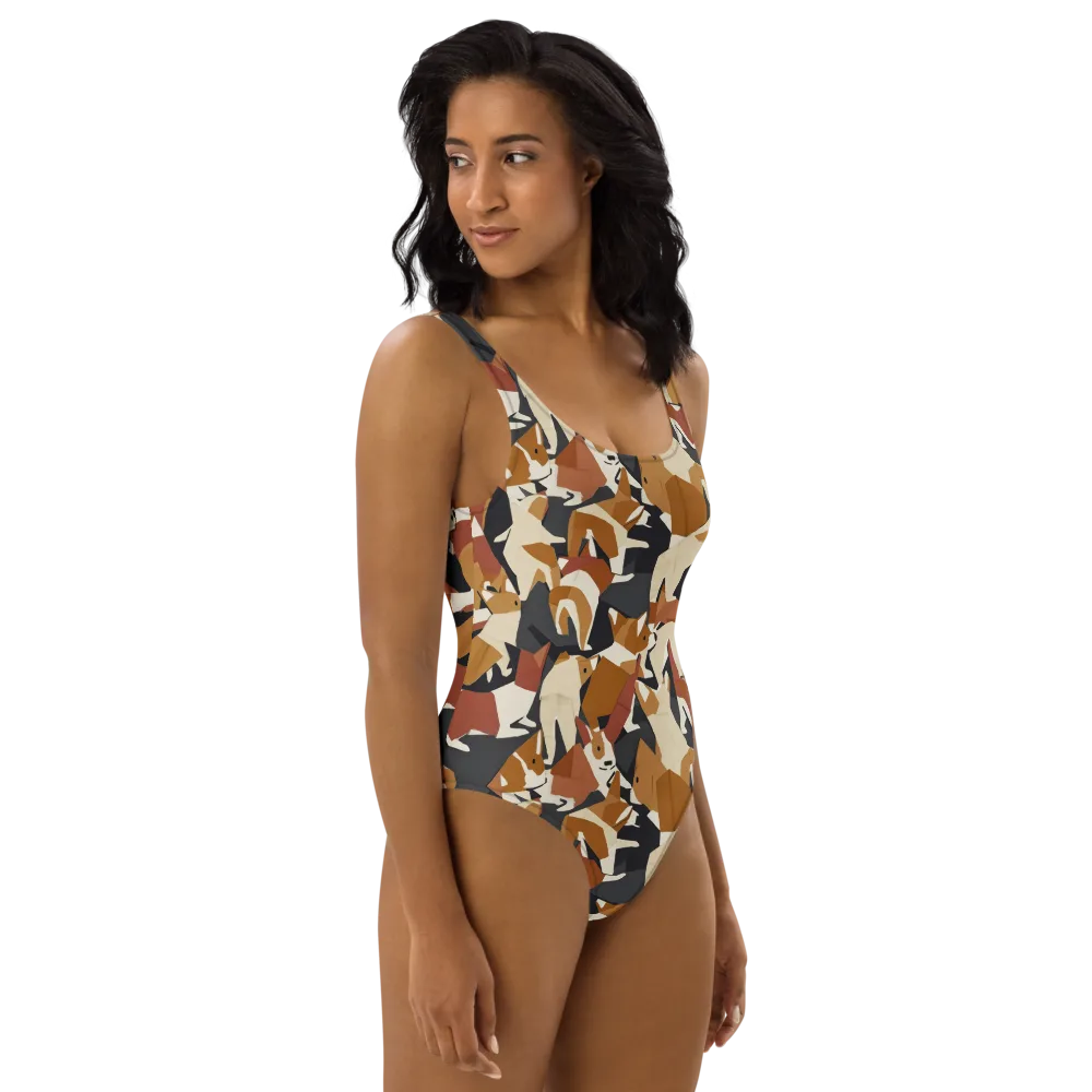 Rustic Paws on One-Piece Swimsuit — Right