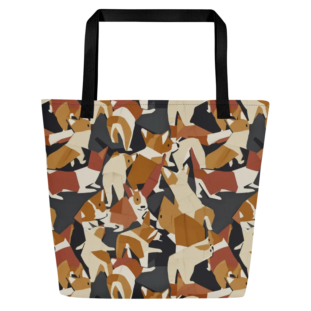 Rustic Paws on Large Tote Bag W/ Pocket — Front
