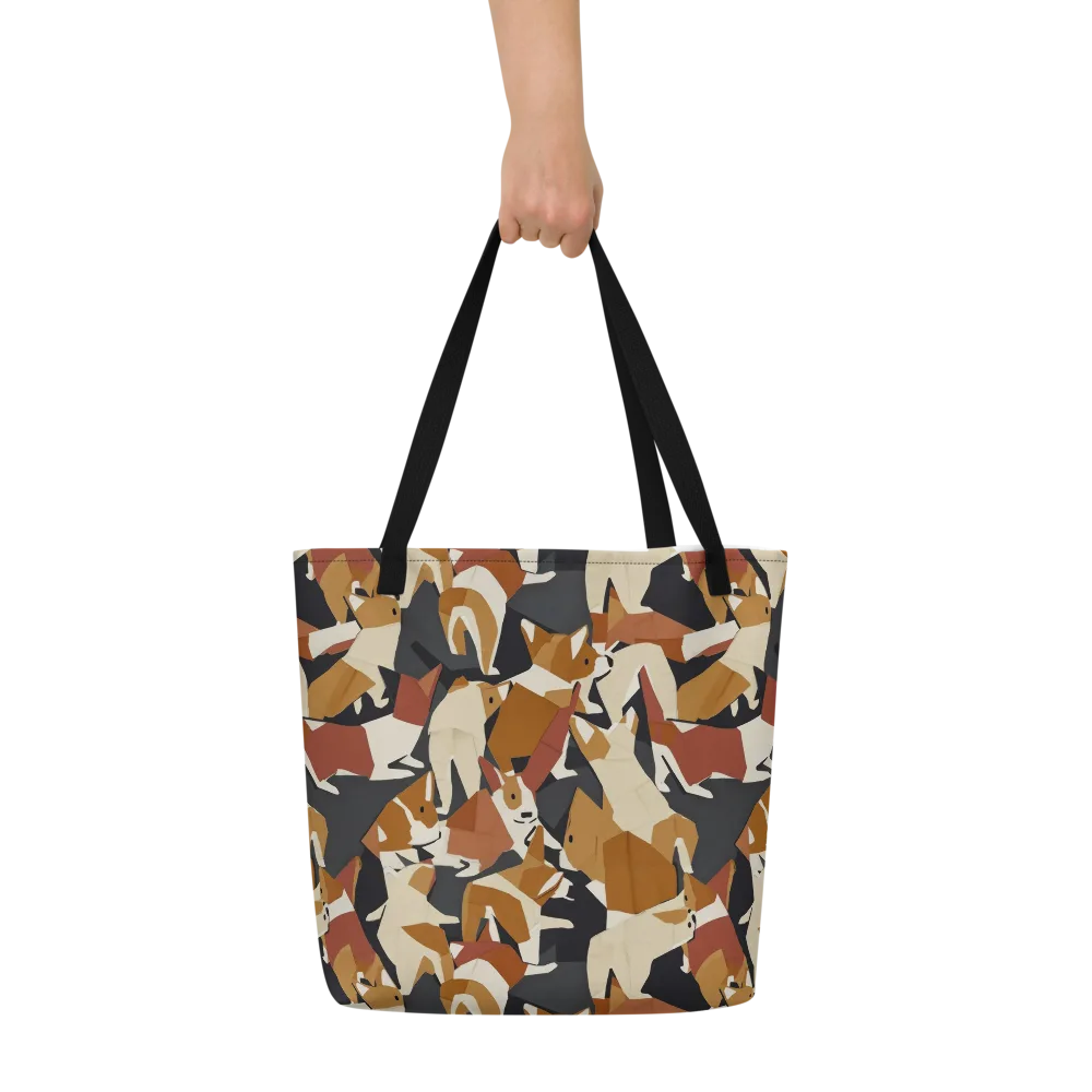 Rustic Paws on Large Tote Bag W/ Pocket — Front