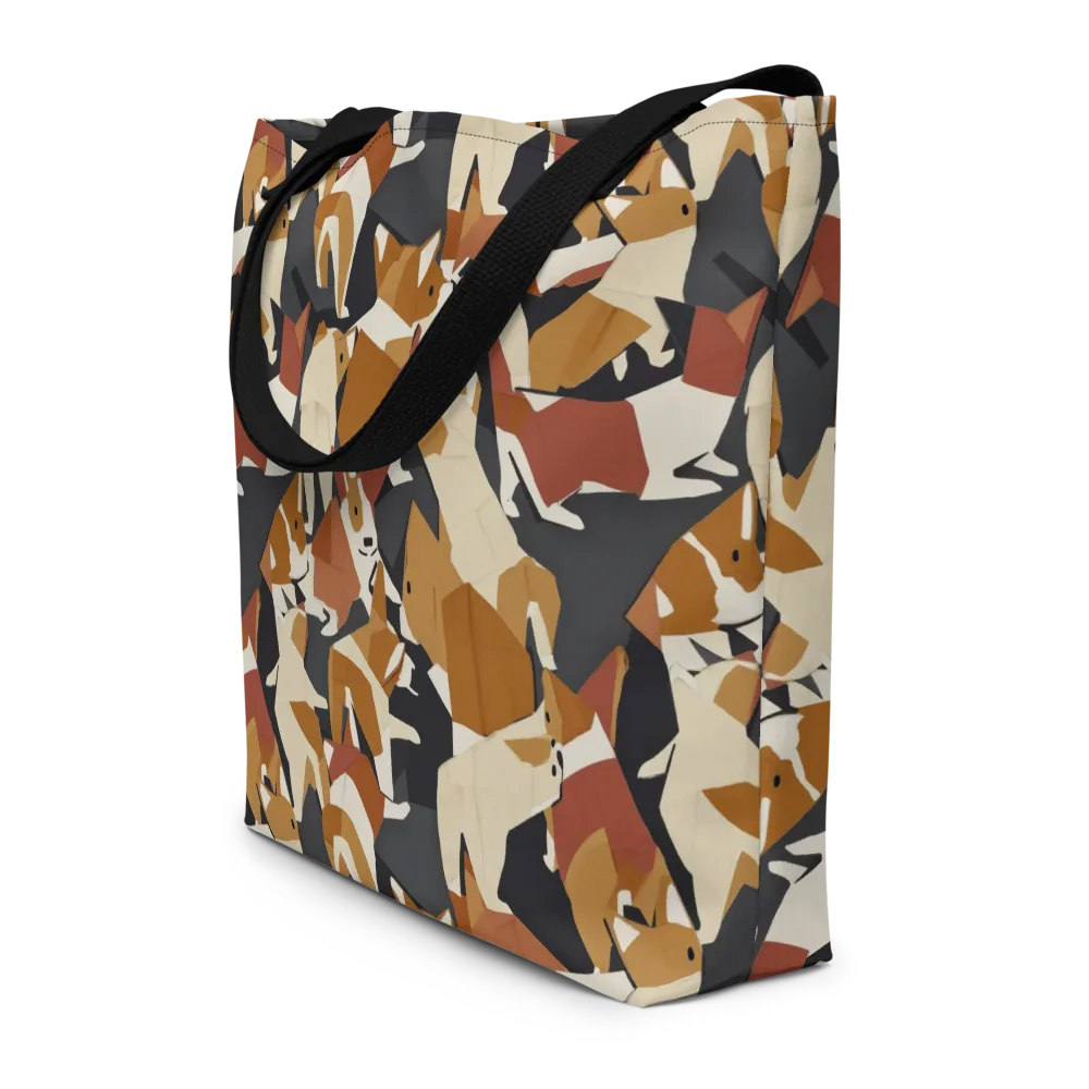 Rustic Paws on Large Tote Bag W/ Pocket — Front