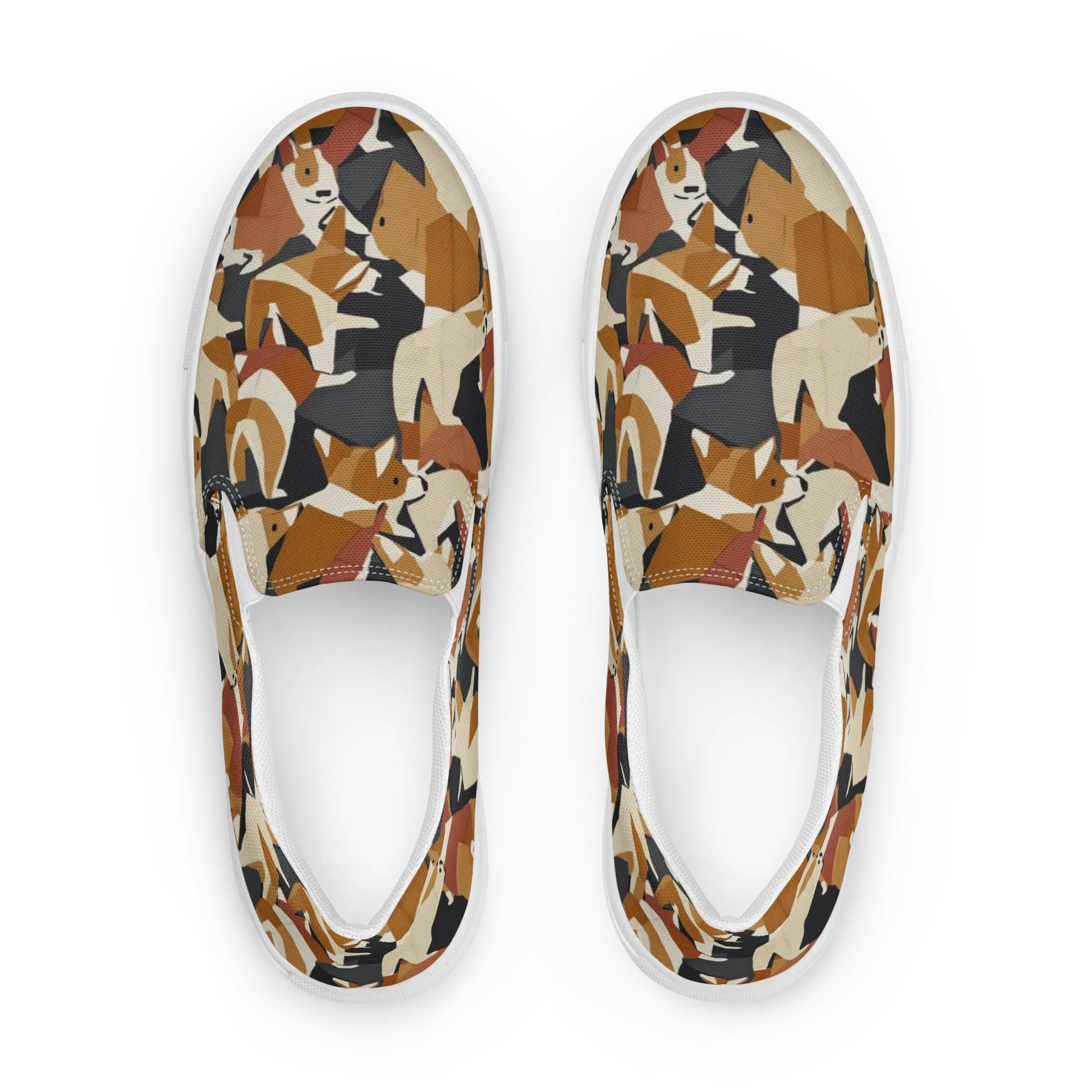 Rustic Paws on Women's Slip-On Canvas Shoes — Front