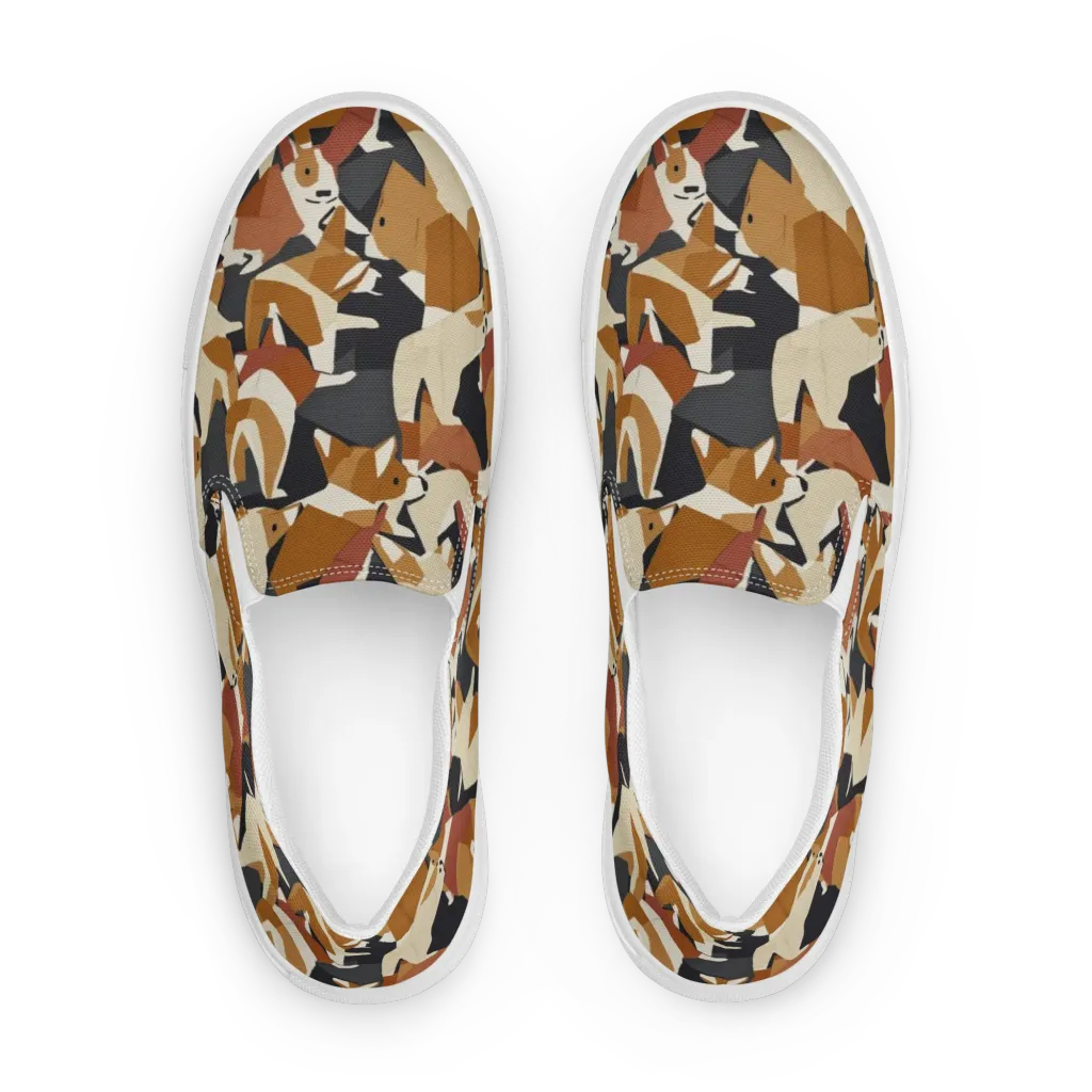 Rustic Paws on Women's Slip-On Canvas Shoes — Front