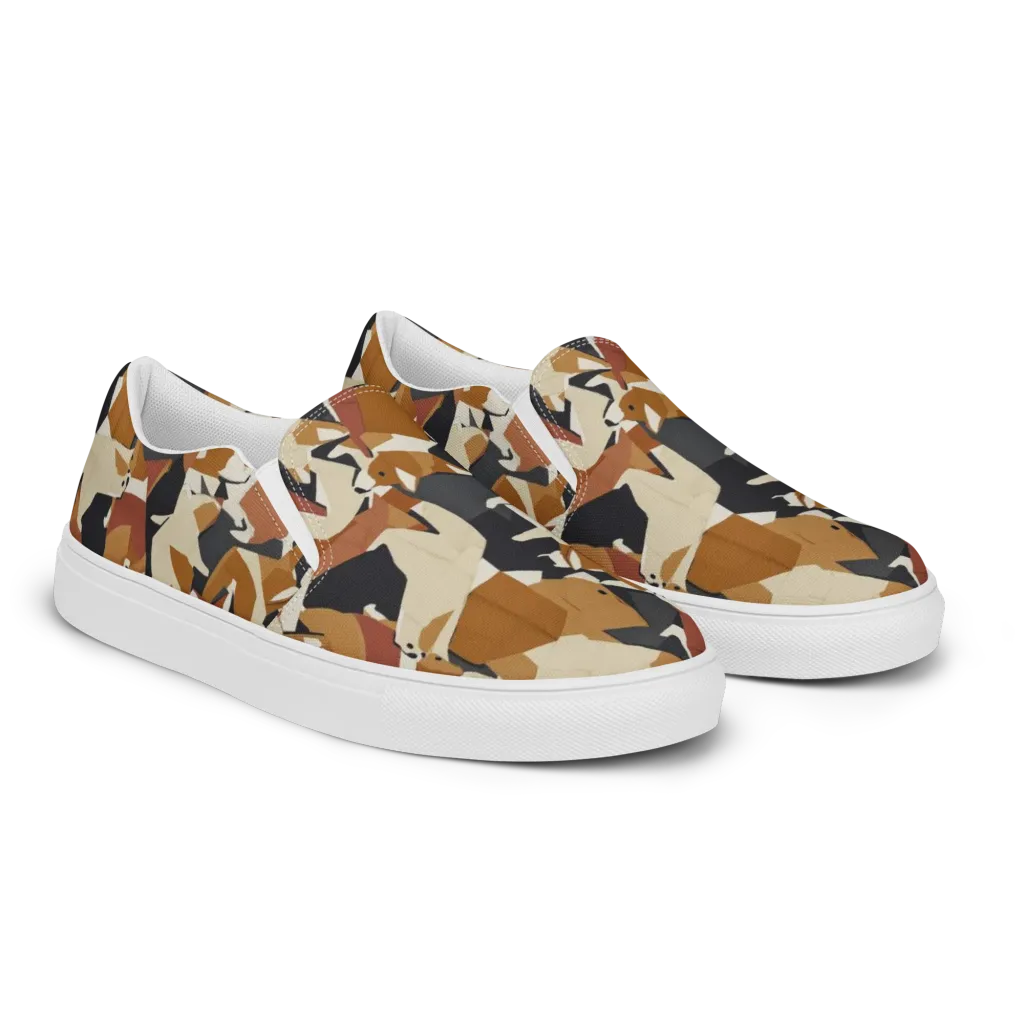 Rustic Paws on Women's Slip-On Canvas Shoes — Right Front