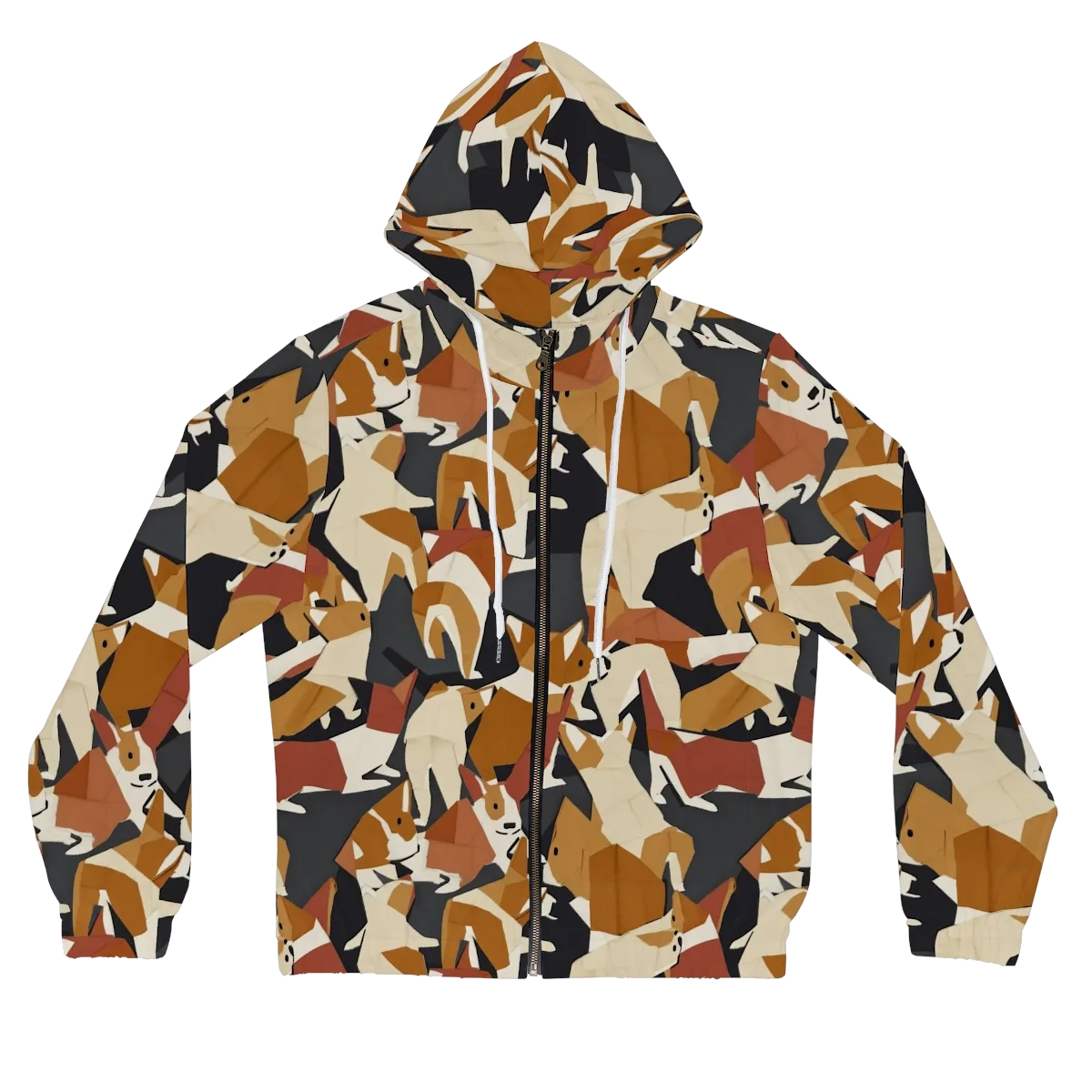 Rustic Paws on Women's Full-Zip Hoodie — Front