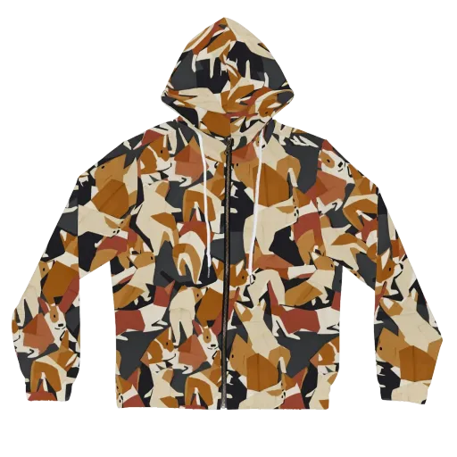 Rustic Paws on a Women's Full-Zip Hoodie