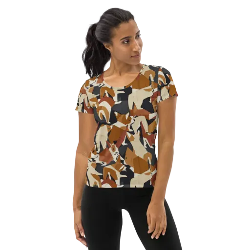 Rustic Paws on a Women's Athletic T-Shirt