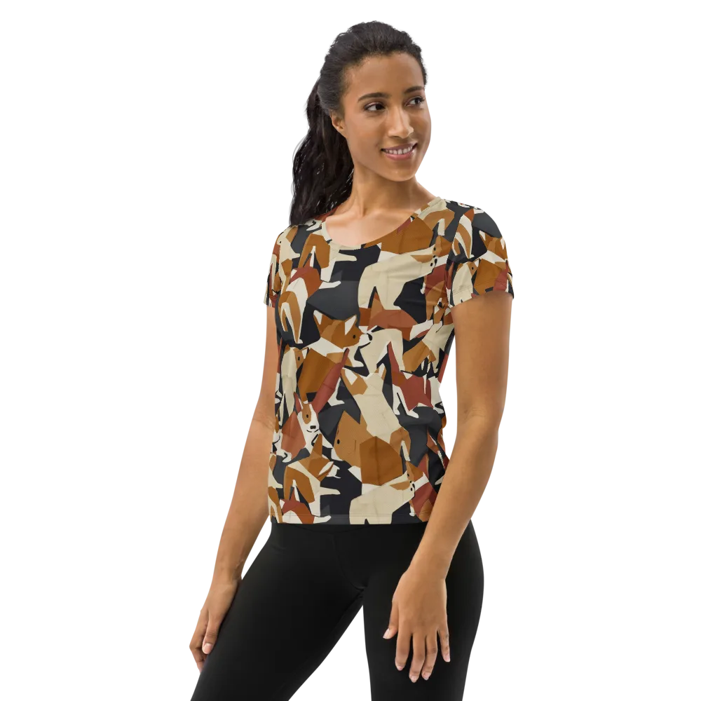 Rustic Paws on Women's Athletic T-Shirt — Left