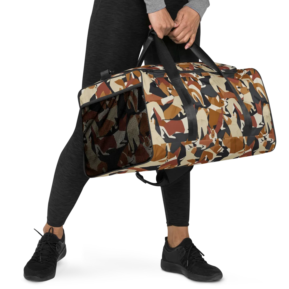 Rustic Paws on Duffle Bag — Right Front