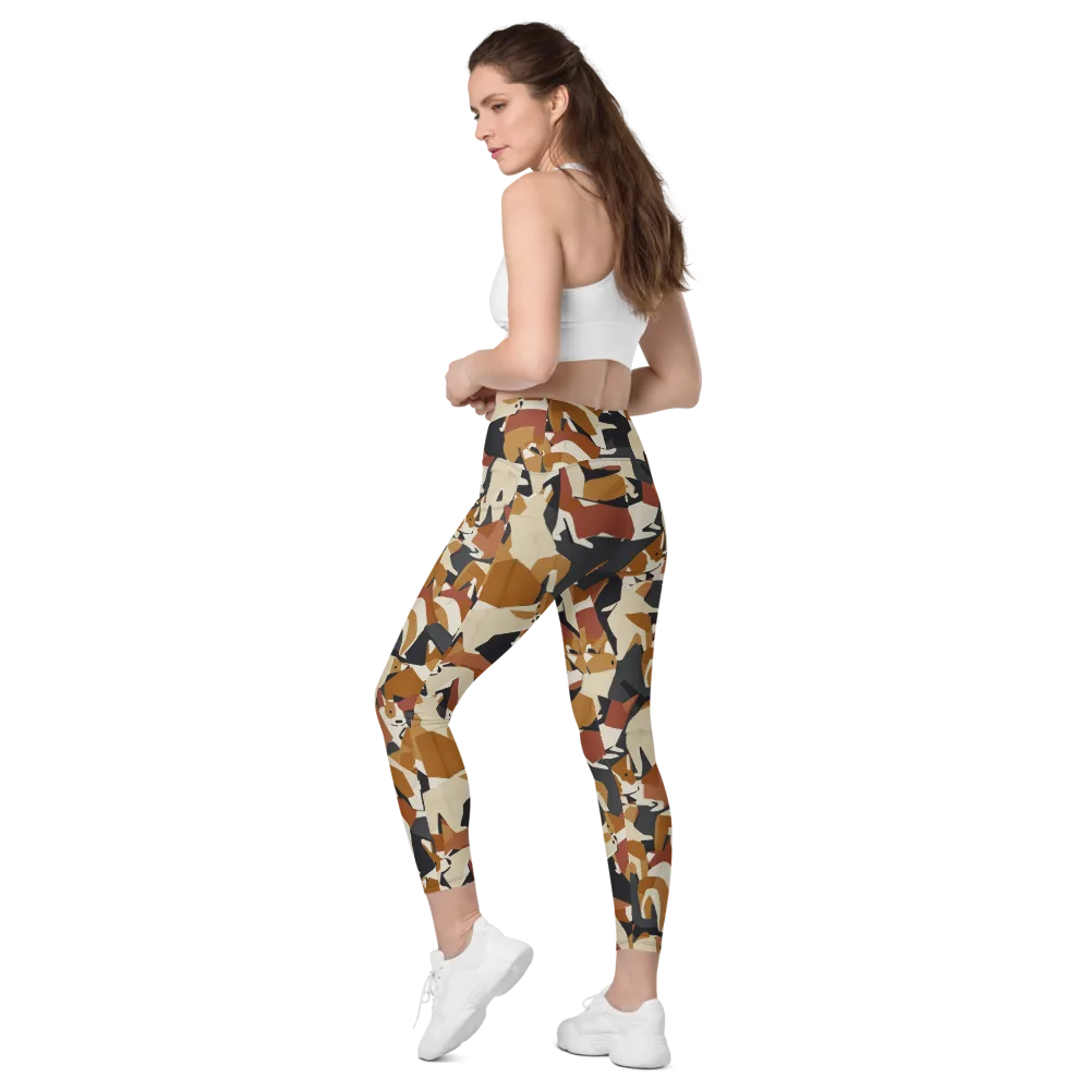 Rustic Paws on Leggings with Pockets — Left Back