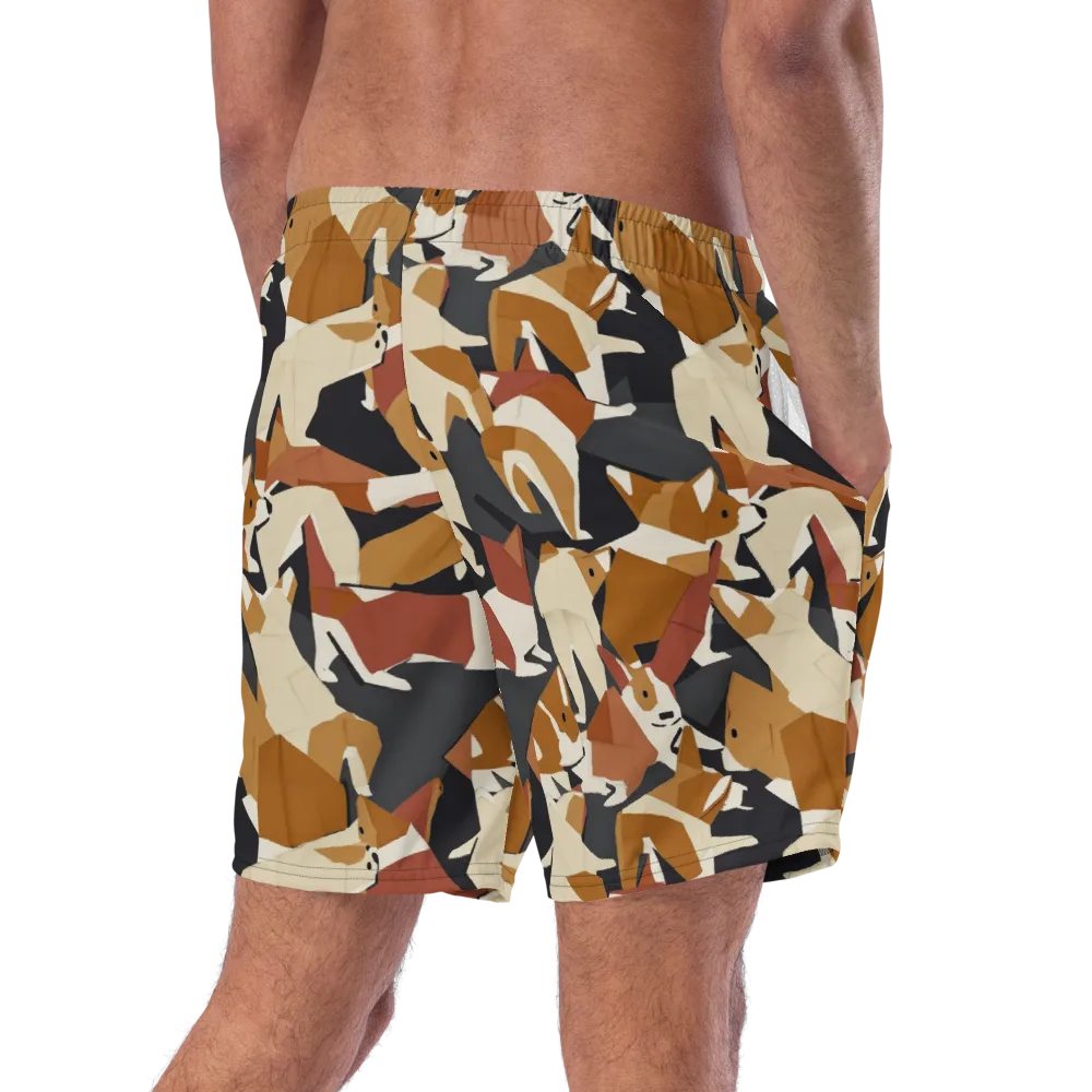 Rustic Paws on Swim Trunks — Right Back