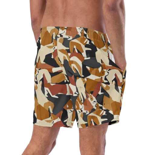 Rustic Paws on a Swim Trunks