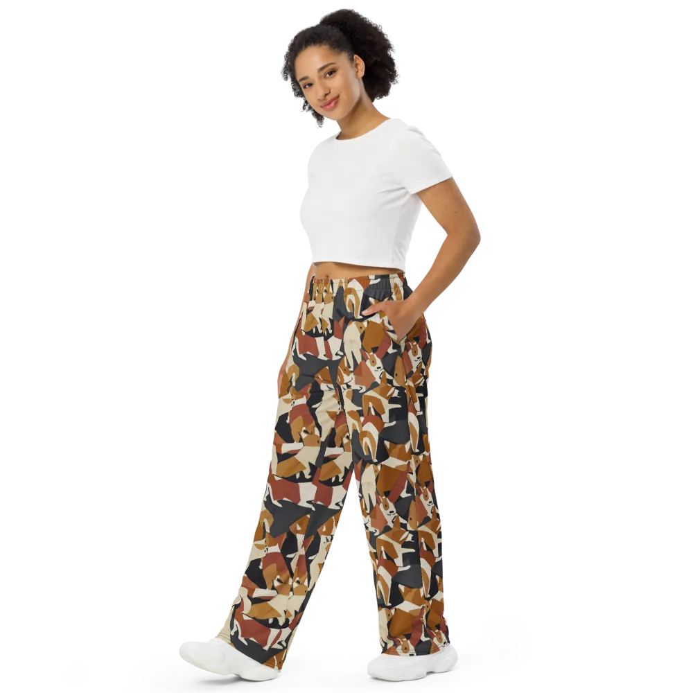 Rustic Paws on Wide-Leg Pants — Left Front