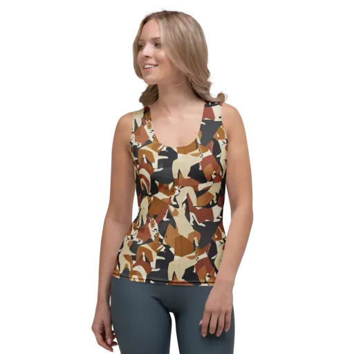 Rustic Paws on a Women's Tank Top