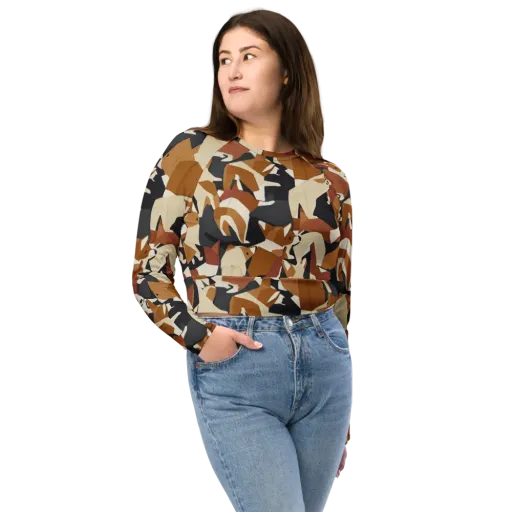 Rustic Paws on a Long Sleeve Crop Top