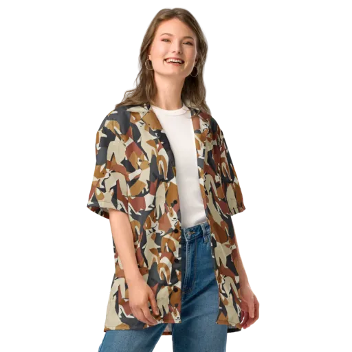 Rustic Paws on a Button Shirt