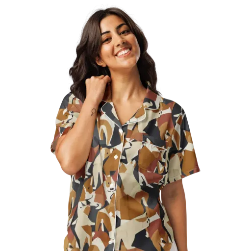 Rustic Paws on a Women's Short Sleeve Pajama Top