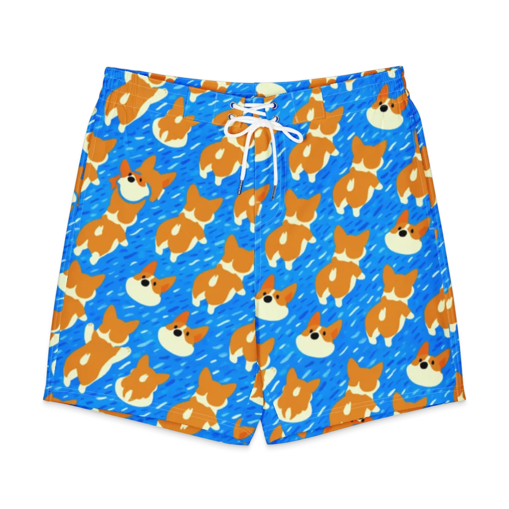 Blue Zoomies on Men's Board Shorts — Front