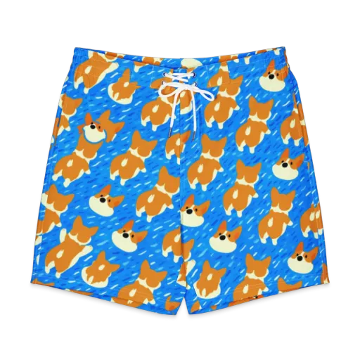 Blue Zoomies on a Men's Board Shorts