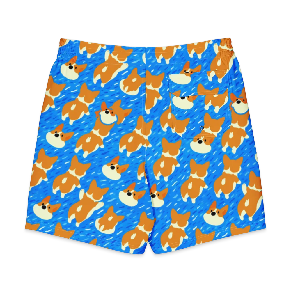 Blue Zoomies on Men's Board Shorts — Back