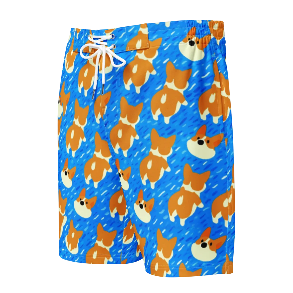 Blue Zoomies on Men's Board Shorts — Front
