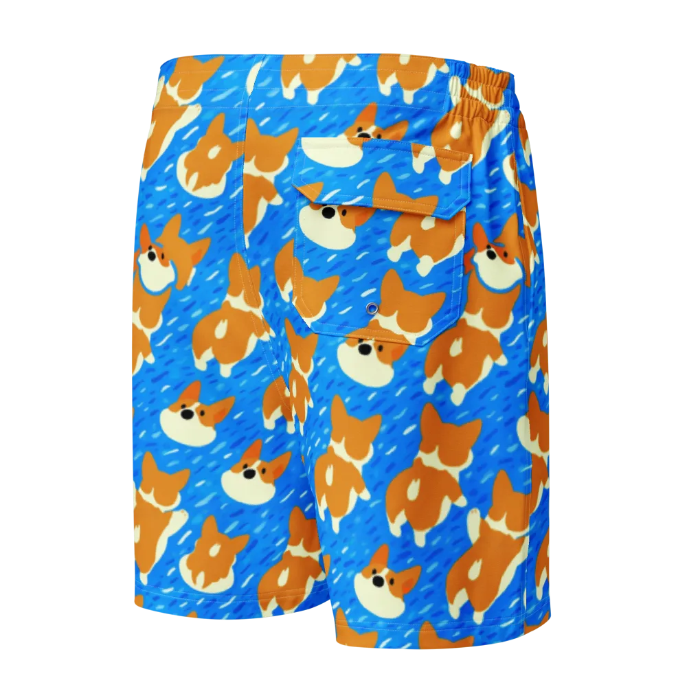 Blue Zoomies on Men's Board Shorts — Back