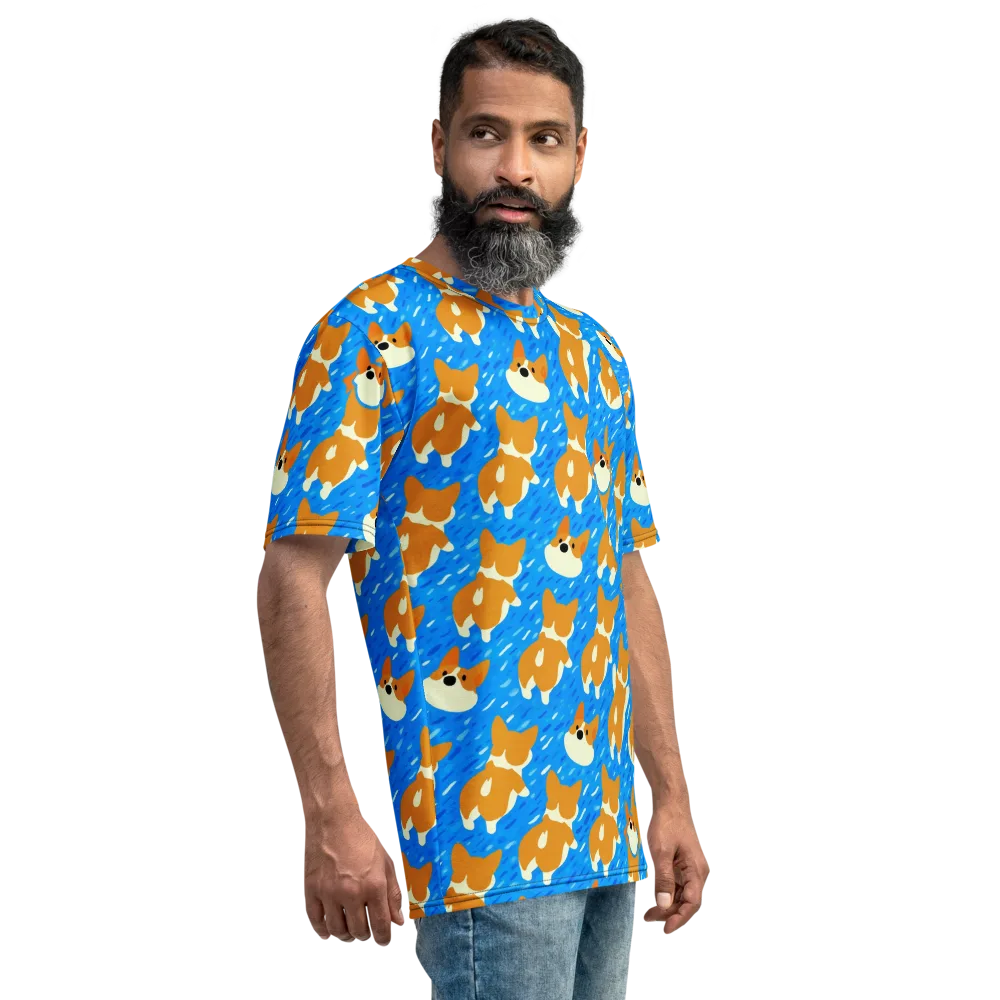 Blue Zoomies on Men's Crew Neck T-Shirt — Right