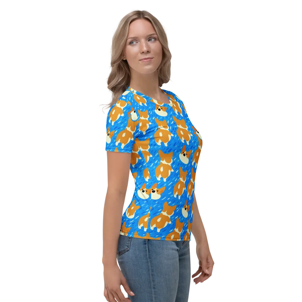 Blue Zoomies on Women's Crew Neck T-Shirt — Right