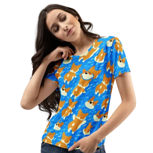 Blue Zoomies on a Women's Crew Neck T-Shirt