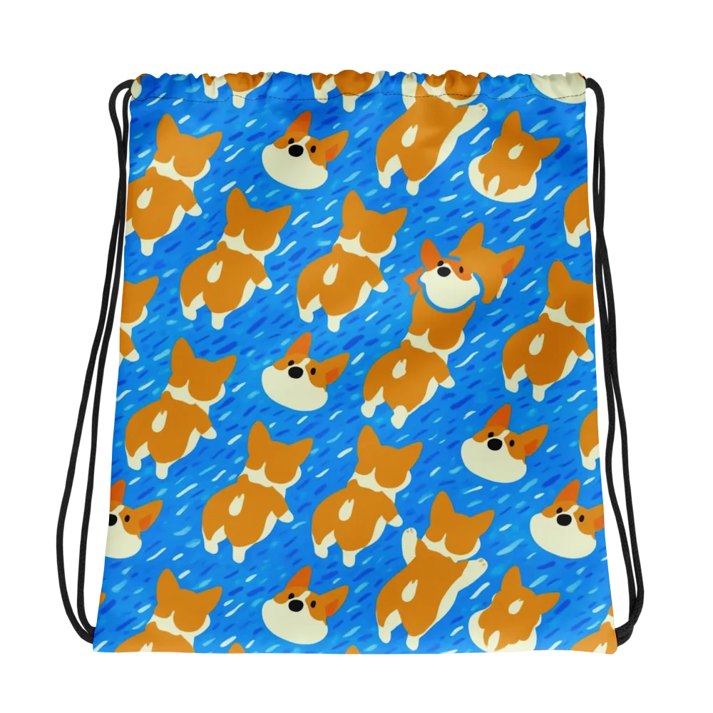 Blue Zoomies on Drawstring Bag — Photo