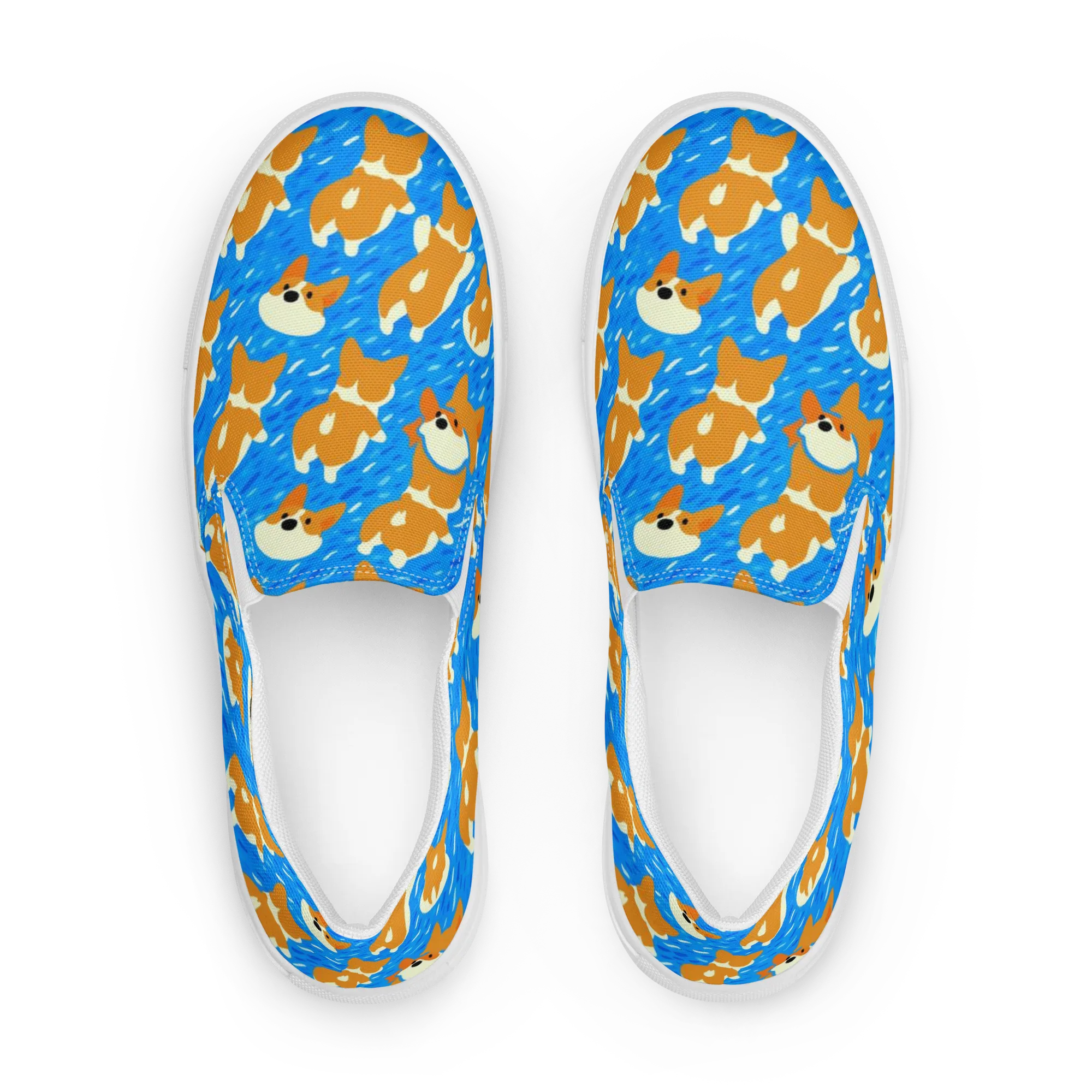 Blue Zoomies on Women's Slip-On Canvas Shoes — Front
