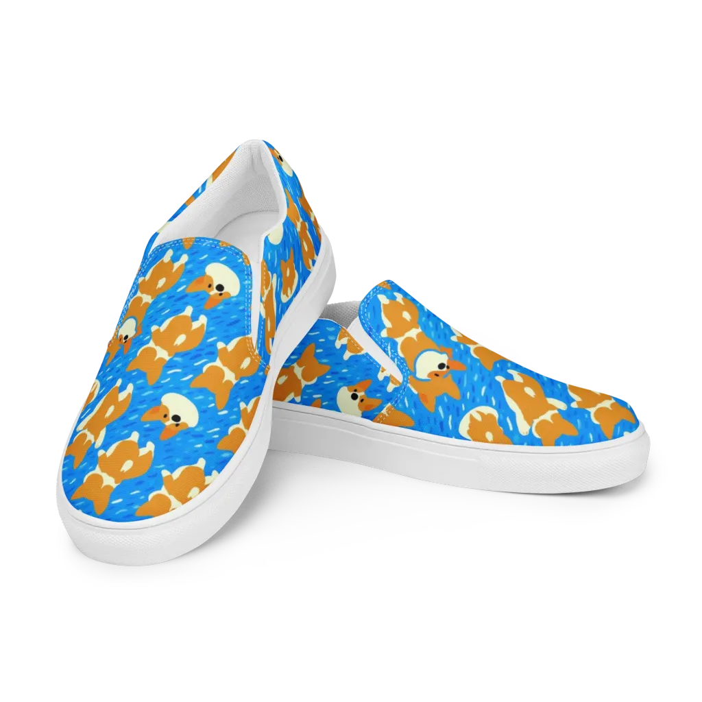 Blue Zoomies on Women's Slip-On Canvas Shoes — Left Front