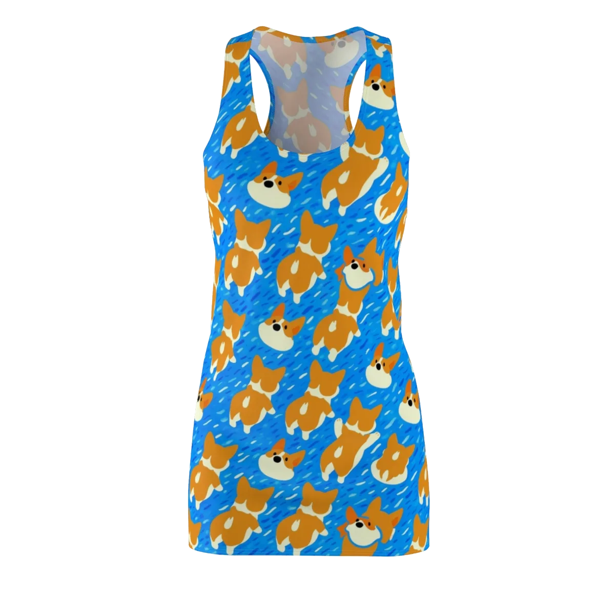 Blue Zoomies on Racerback Dress — Front
