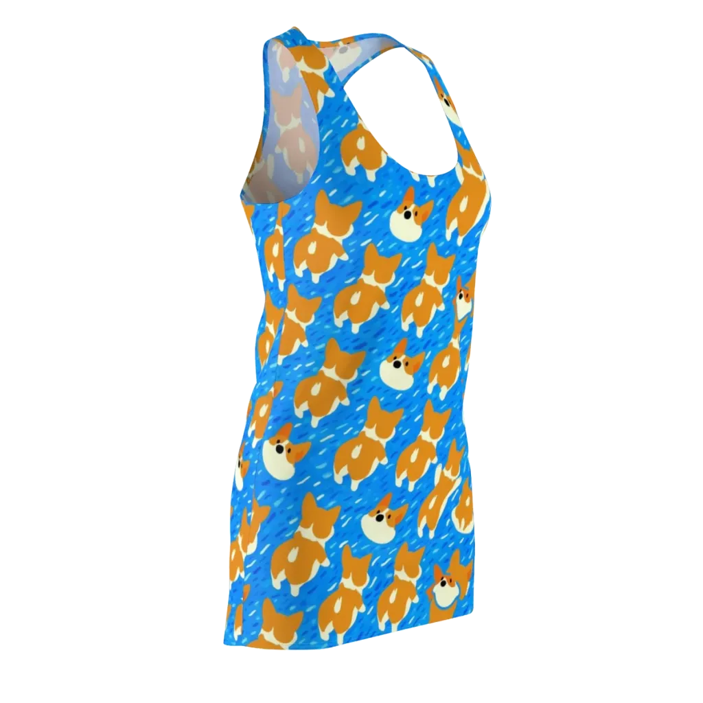 Blue Zoomies on Racerback Dress — Front Side