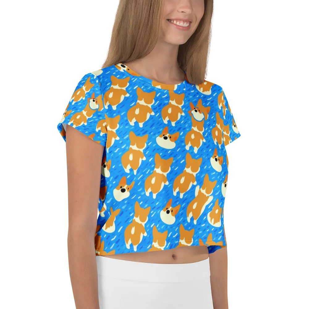 Blue Zoomies on Crop Tee — Right