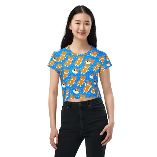 Blue Zoomies on a Crop Tee