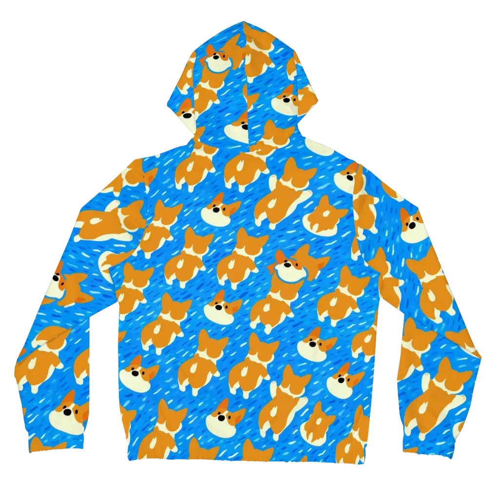 Blue Zoomies on Women's Full-Zip Hoodie — Back