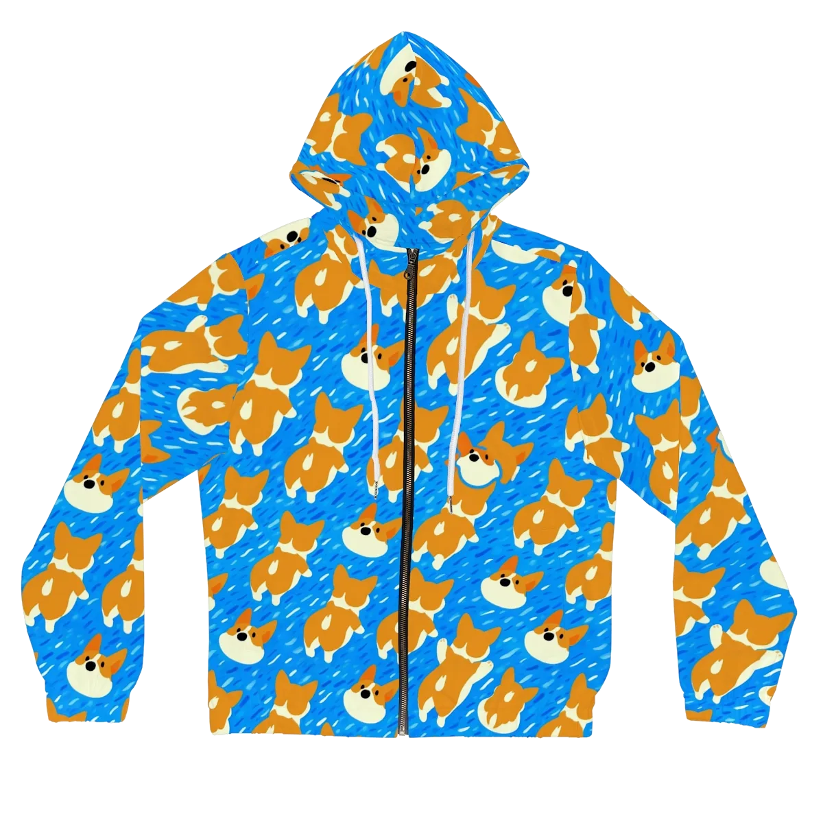 Blue Zoomies on Women's Full-Zip Hoodie — Front