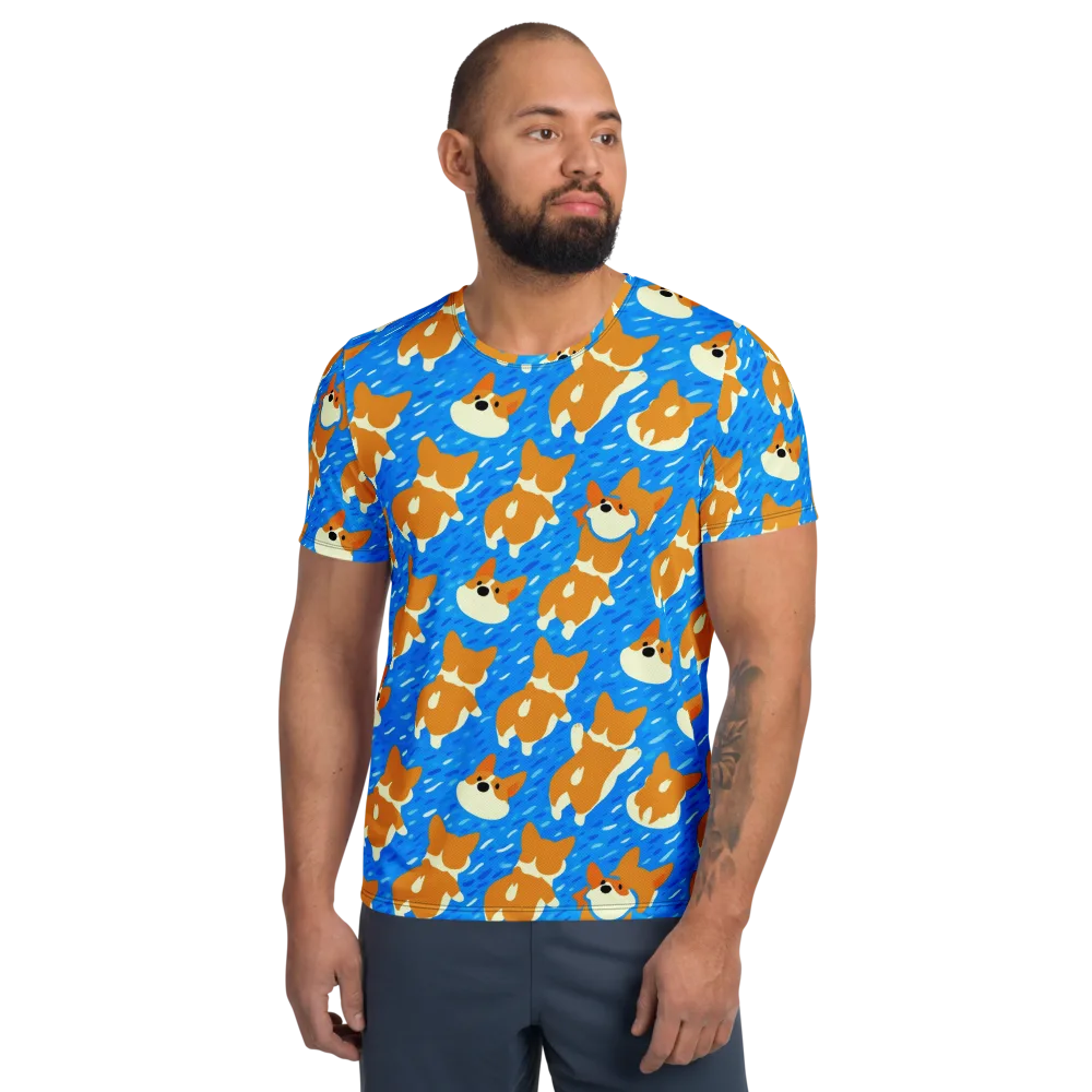 Blue Zoomies on Men's Athletic T-Shirt — Front