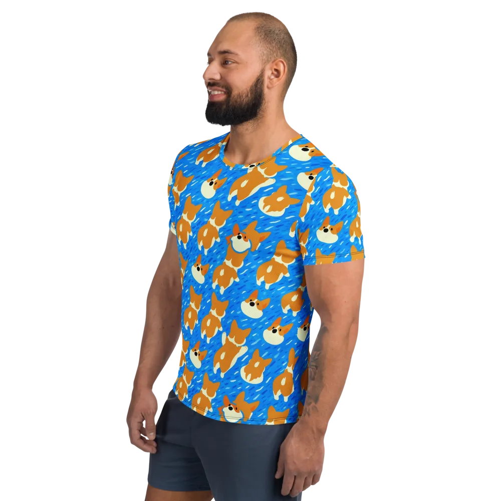 Blue Zoomies on Men's Athletic T-Shirt — Left