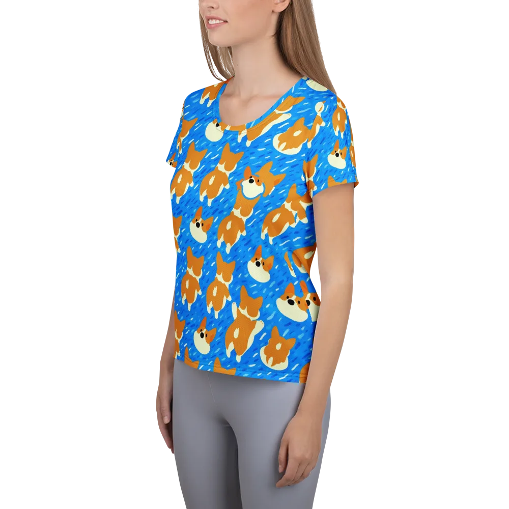 Blue Zoomies on Women's Athletic T-Shirt — Left