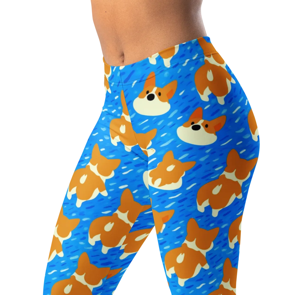 Blue Zoomies on Leggings — Left Front